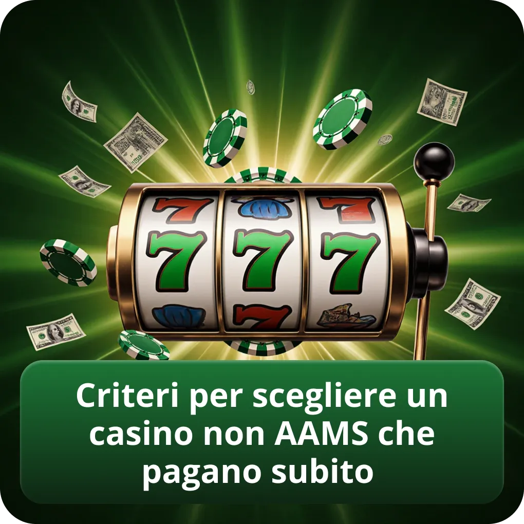 Criteri per scegliere un casino non AAMS che pagano subito