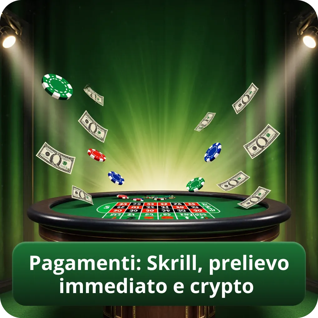Pagamenti: Skrill, prelievo immediato e crypto